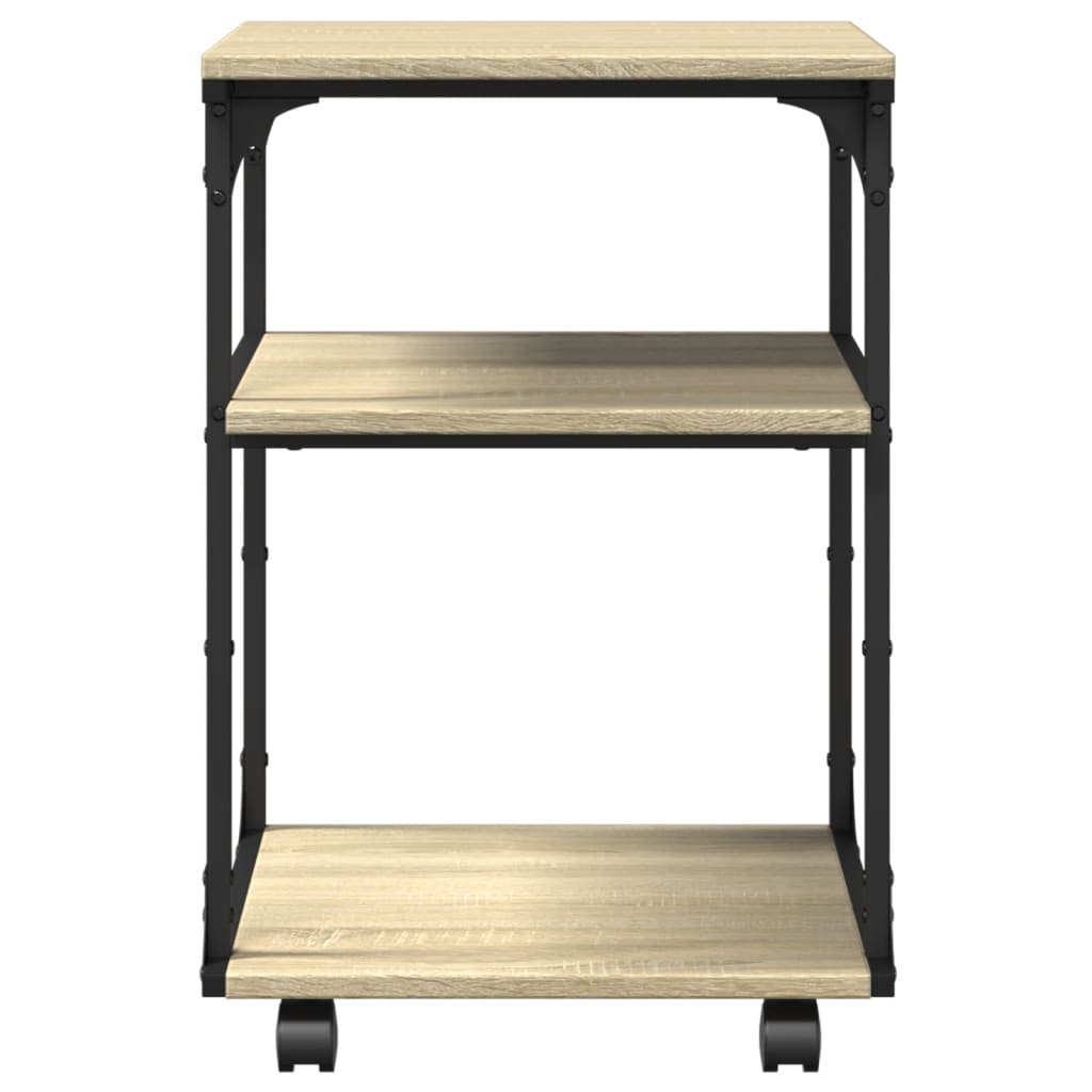 Druckerständer 3 Ablagen Sonoma-Eiche 43x48x64 cm Holzwerkstoff