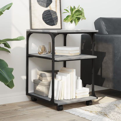 Druckerständer 3 Ablagen Grau Sonoma 43x48x64 cm Holzwerkstoff