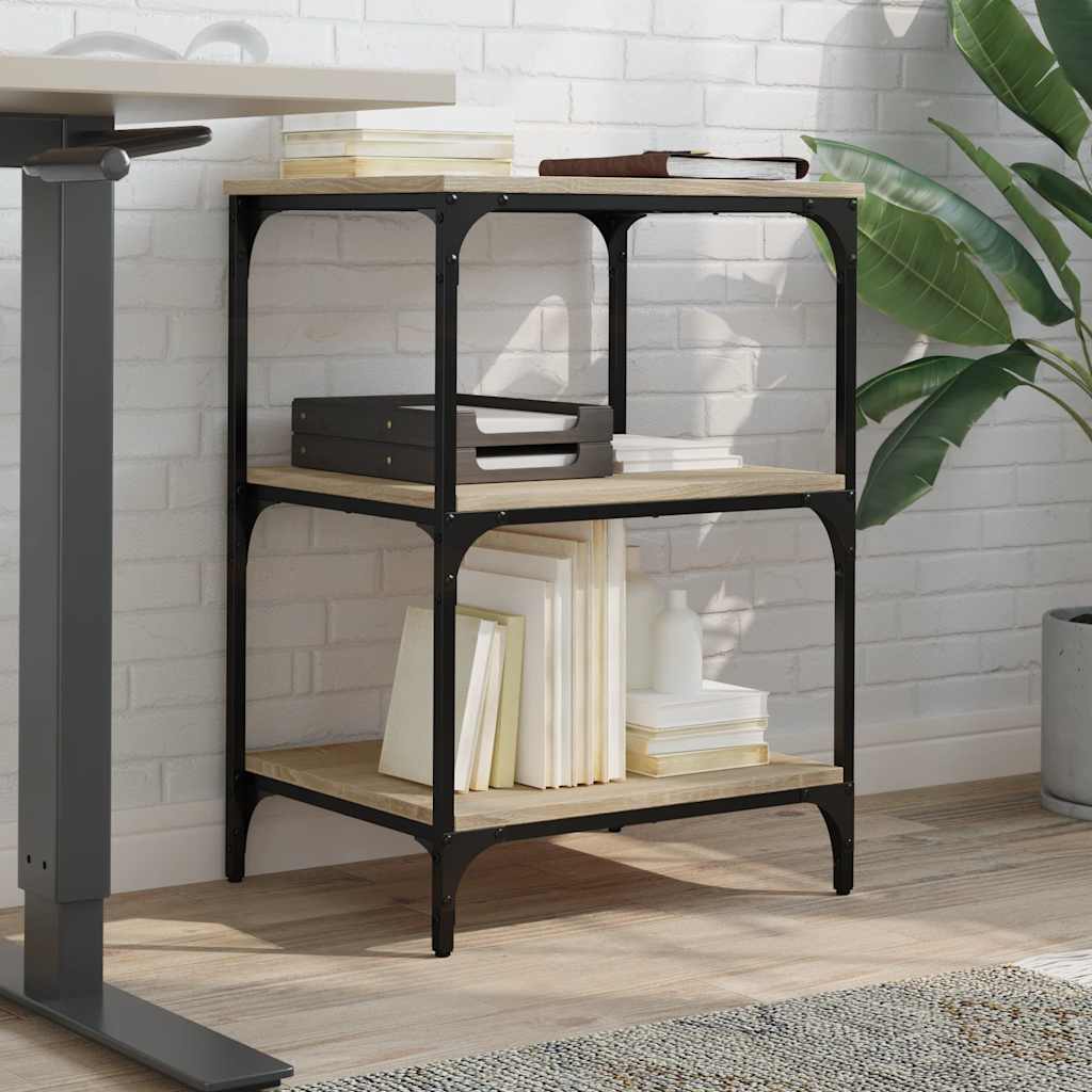 Druckerständer 3 Ablagen Sonoma-Eiche 50x41x75 cm