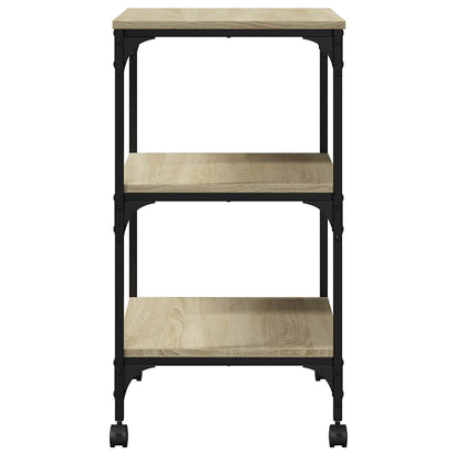 Druckerständer 3 Ablagen Sonoma-Eiche 50x41x75 cm