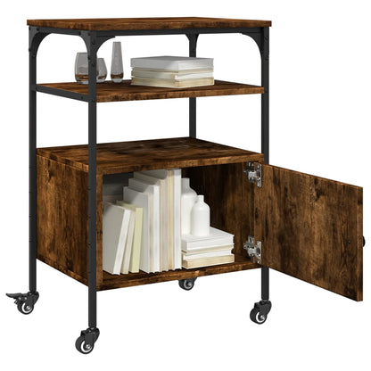 Druckerständer 3 Ablagen Räuchereiche 50x40x76 cm Holzwerkstoff