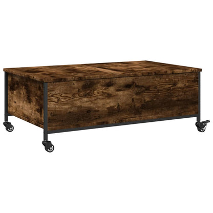 Couchtisch mit Rollen Räuchereiche 91x55x34 cm Holzwerkstoff