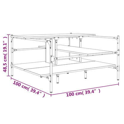 Couchtisch Schwarz 100x100x48,5 cm Holzwerkstoff