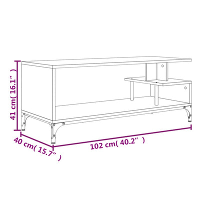 TV-Schrank Grau Sonoma 102x40x41 cm Holzwerkstoff und Stahl