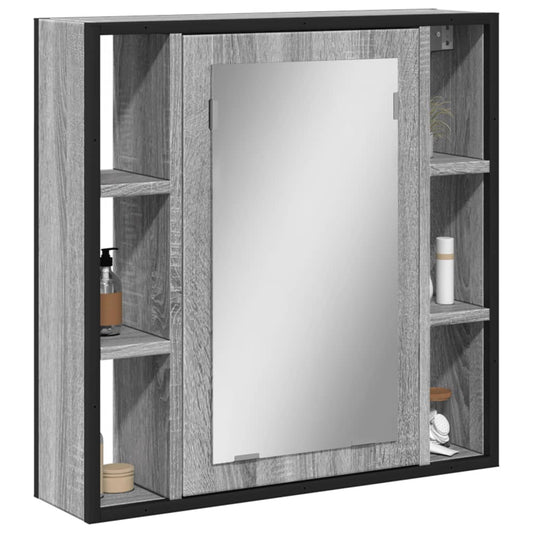 Bad-Spiegelschrank Grau Sonoma 60x16x60 cm Holzwerkstoff