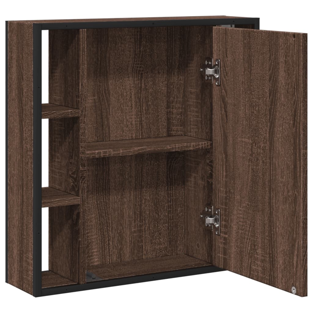 Bad-Spiegelschrank Braun Eiche-Optik 60x16x60cm Holzwerkstoff