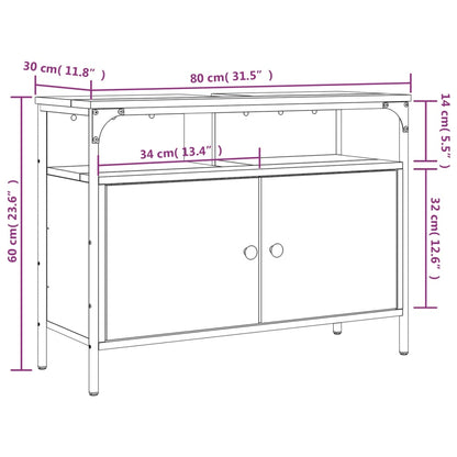 Waschbeckenunterschrank Braun Eiche 80x30x60 cm Holzwerkstoff