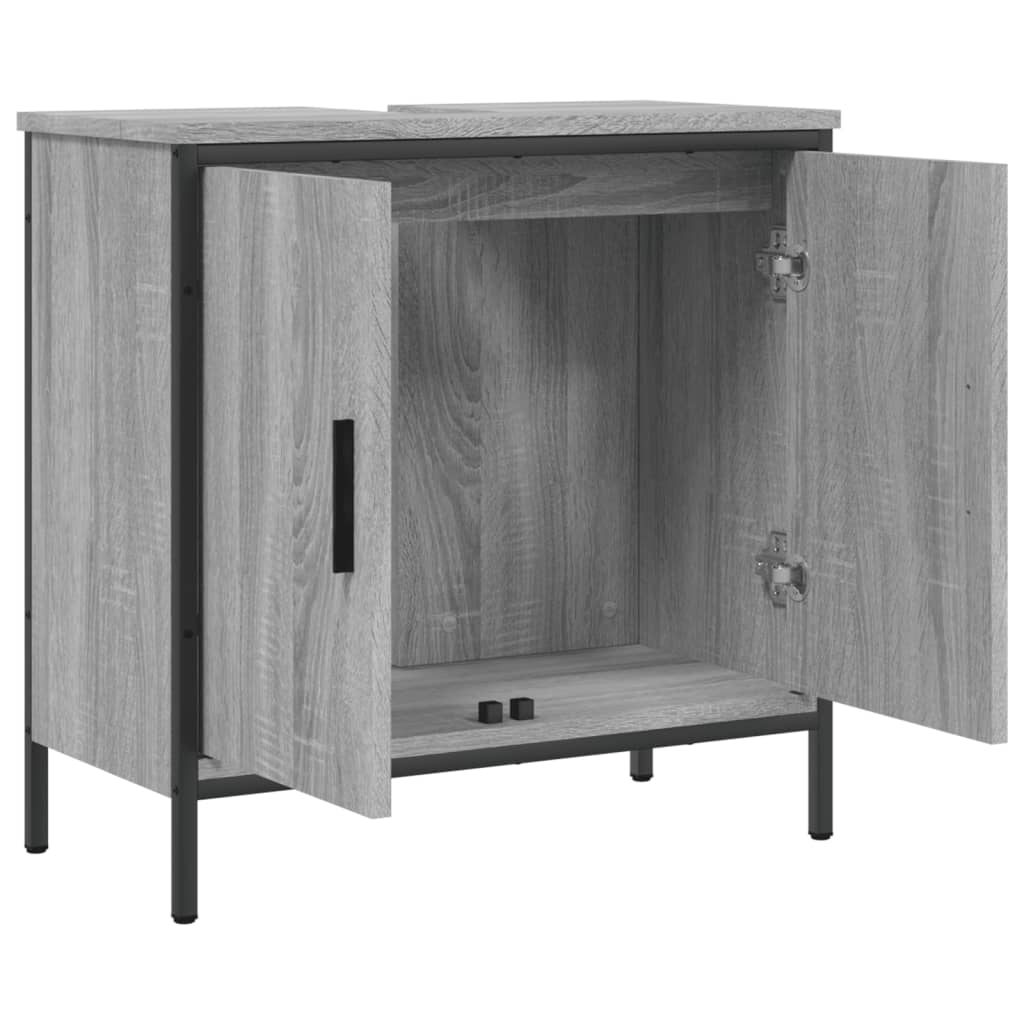 Waschbeckenunterschrank Grau Sonoma 60x30x60 cm Holzwerkstoff