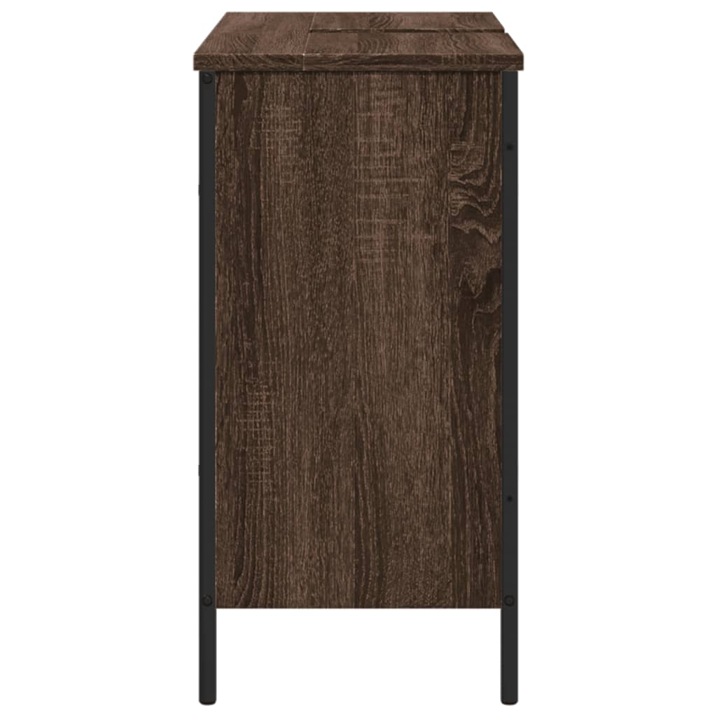 Waschbeckenunterschrank Braun Eiche 80x30x60 cm Holzwerkstoff