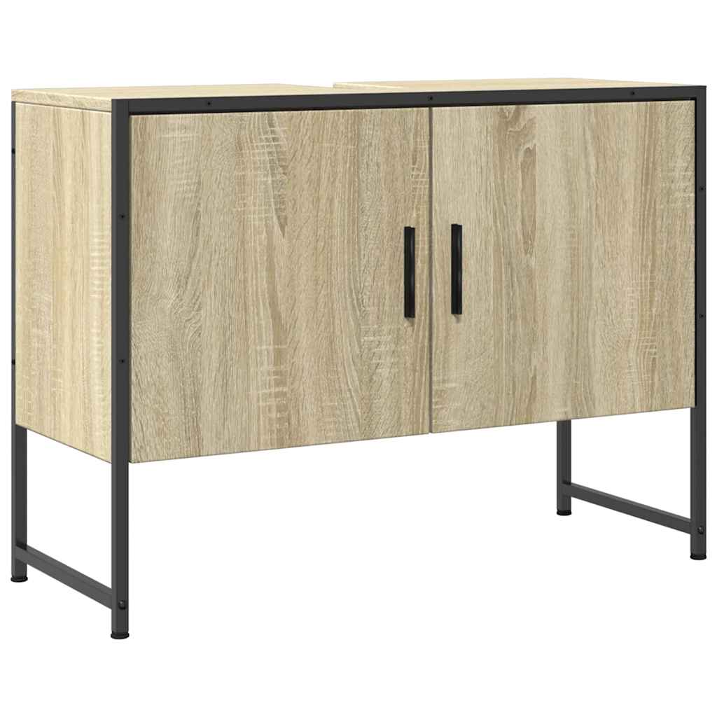 Waschbeckenunterschrank Sonoma-Eiche 80x33x60 cm Holzwerkstoff