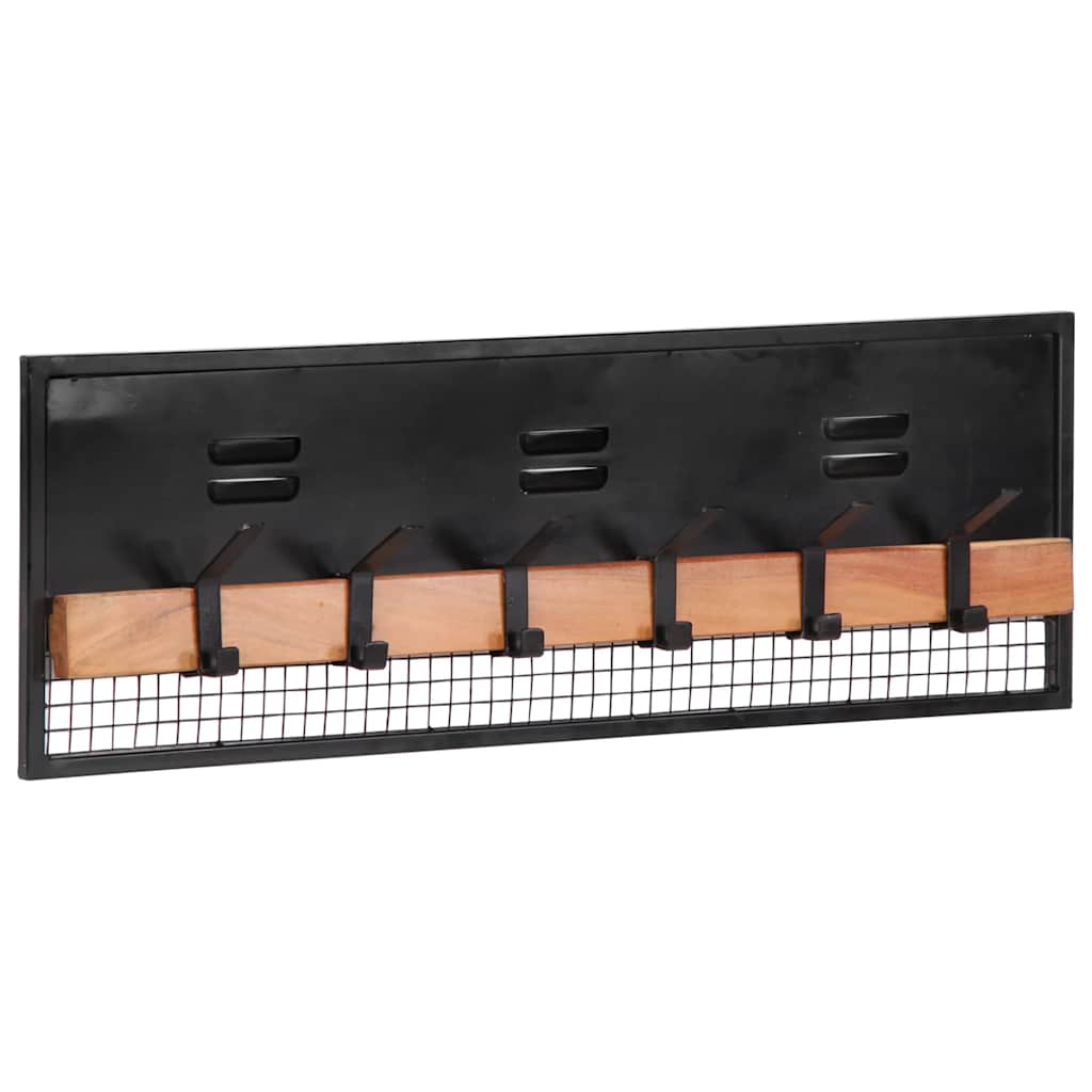 Wandgarderobe 90x11x30 cm Massivholz Mango