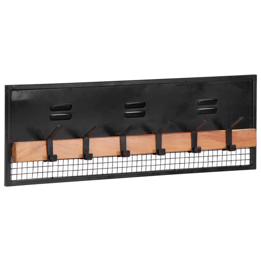 Wandgarderobe 90x11x30 cm Massivholz Mango