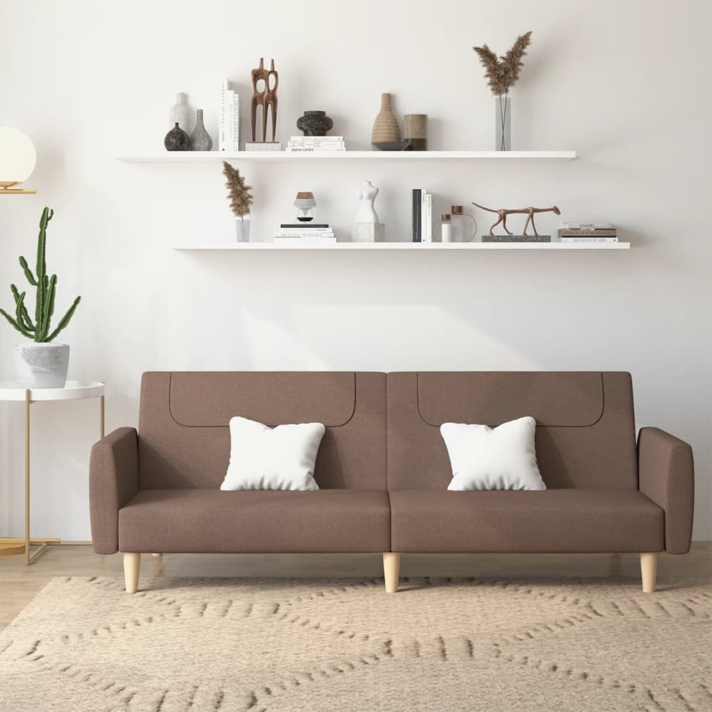 Schlafsofa 2-Sitzer Taupe Stoff