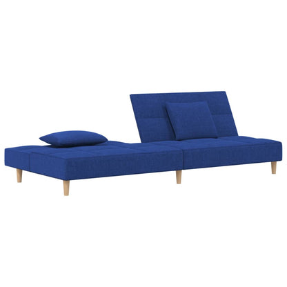 Schlafsofa 2-Sitzer mit 2 Kissen Blau Stoff