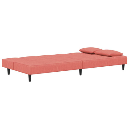 Schlafsofa 2-Sitzer mit 2 Kissen Rosa Samt