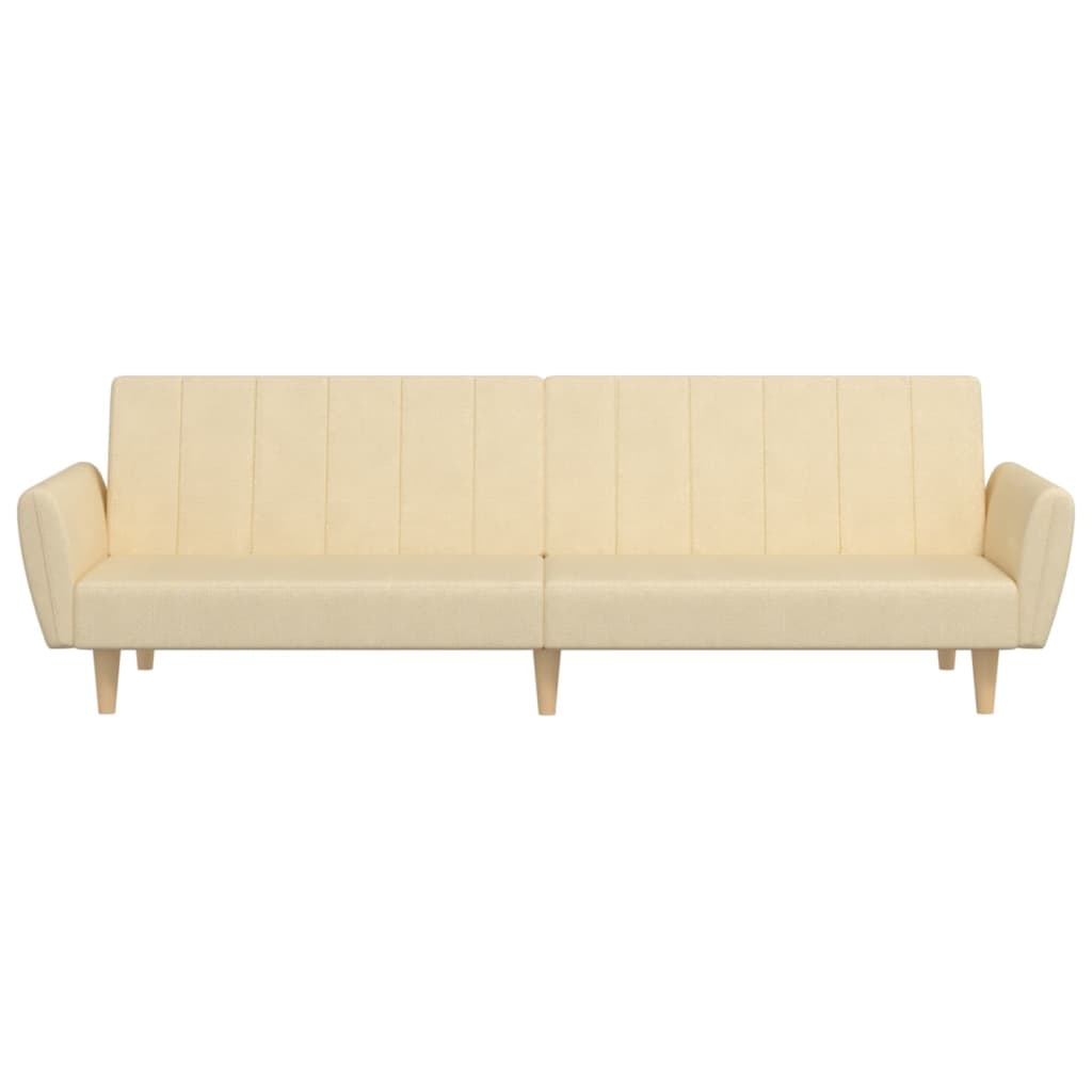 Schlafsofa 2-Sitzer Creme Stoff