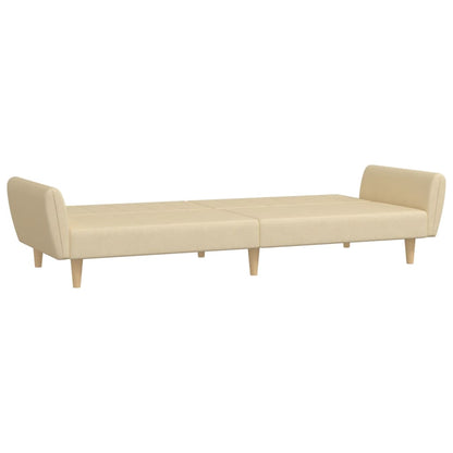 Schlafsofa 2-Sitzer Creme Stoff