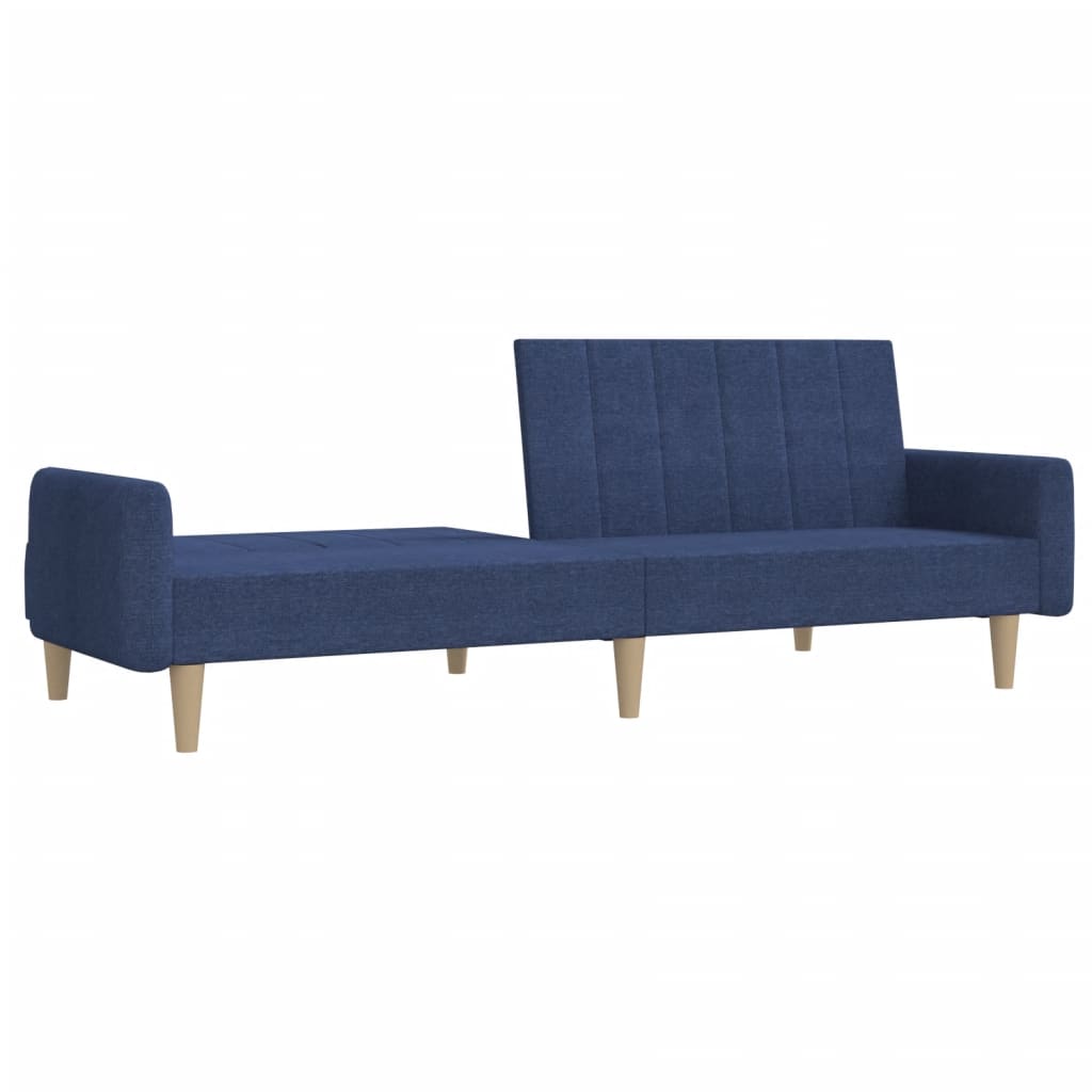 Schlafsofa 2-Sitzer Blau Stoff