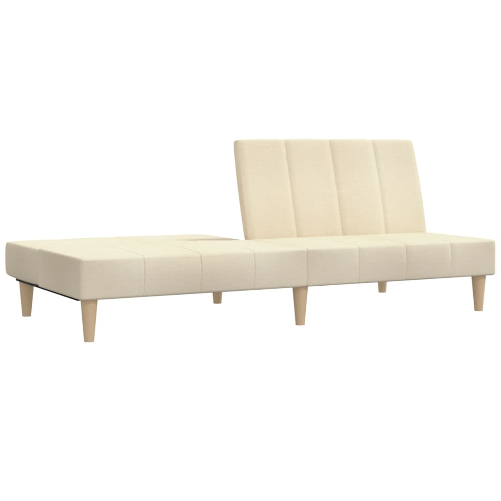 Schlafsofa 2-Sitzer Creme Stoff