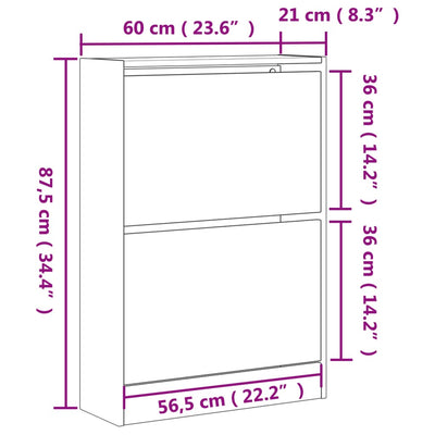 Schuhschrank Schwarz 60x21x87,5 cm Holzwerkstoff