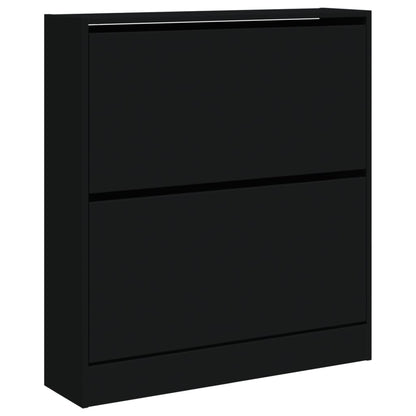 Schuhschrank Schwarz 80x21x87,5 cm Holzwerkstoff