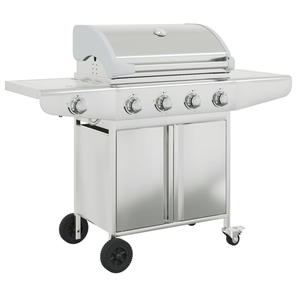 Gasgrill mit 5 Flammen Silbern Edelstahl