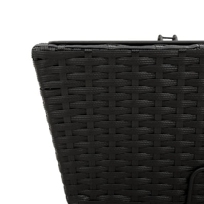 Pflanzkasten mit Haken 2 Stk. Schwarz Poly Rattan