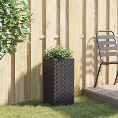 Pflanzkübel Schwarz 30x30x60 cm Poly Rattan