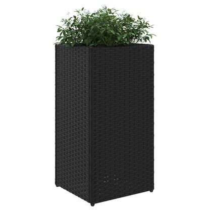 Pflanzkübel Schwarz 30x30x60 cm Poly Rattan