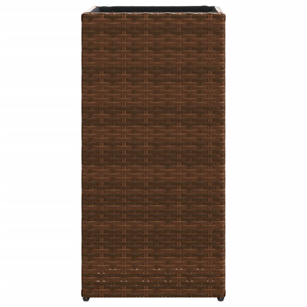 Pflanzkübel Braun 30x30x60 cm Poly Rattan