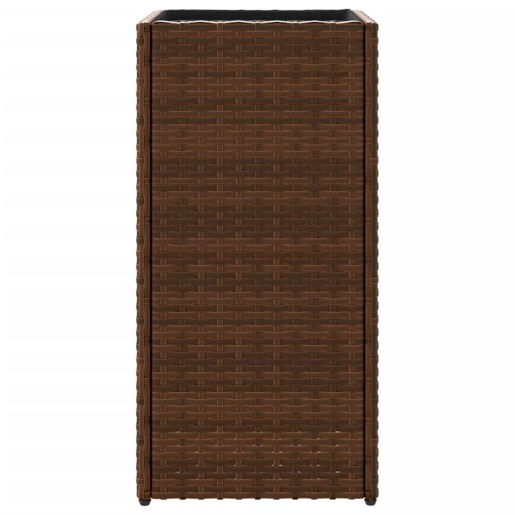 Pflanzkübel Braun 30x30x60 cm Poly Rattan