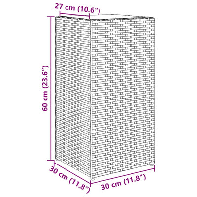 Pflanzkübel Braun 30x30x60 cm Poly Rattan