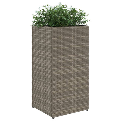 Pflanzkübel Grau 30x30x60 cm Poly Rattan