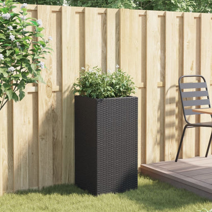 Pflanzkübel Schwarz 40x40x80 cm Poly Rattan