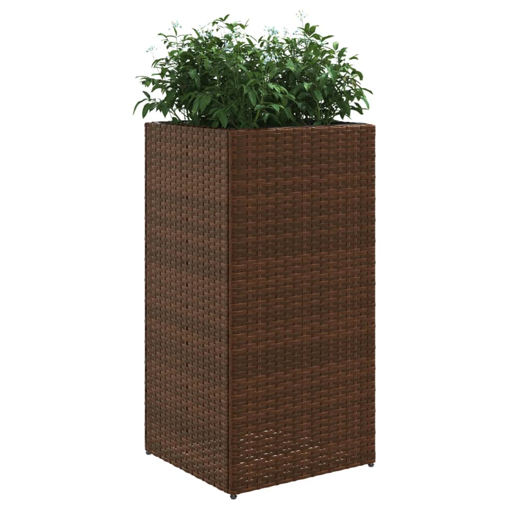 Pflanzkübel Braun 40x40x80 cm Poly Rattan