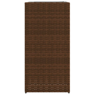 Pflanzkübel Braun 40x40x80 cm Poly Rattan