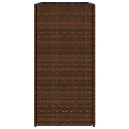 Pflanzkübel Braun 40x40x80 cm Poly Rattan