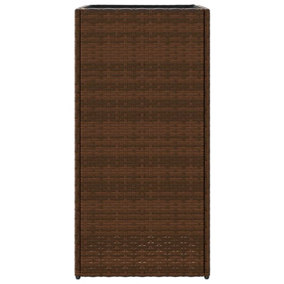 Pflanzkübel Braun 40x40x80 cm Poly Rattan