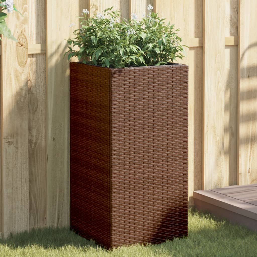 Pflanzkübel Braun 40x40x80 cm Poly Rattan