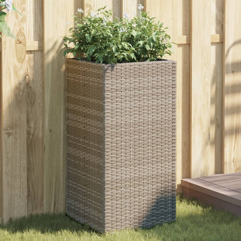 Pflanzkübel Grau 40x40x80 cm Poly Rattan