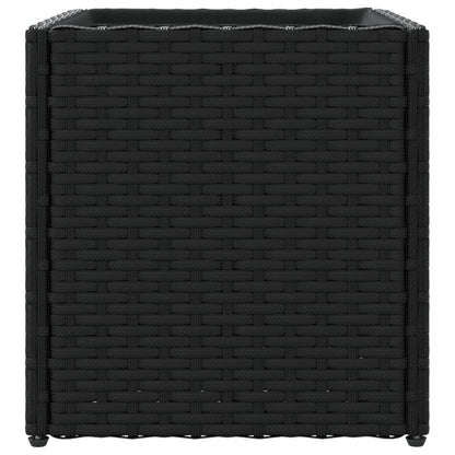 Pflanzkübel Schwarz 36x30x32 cm Poly Rattan