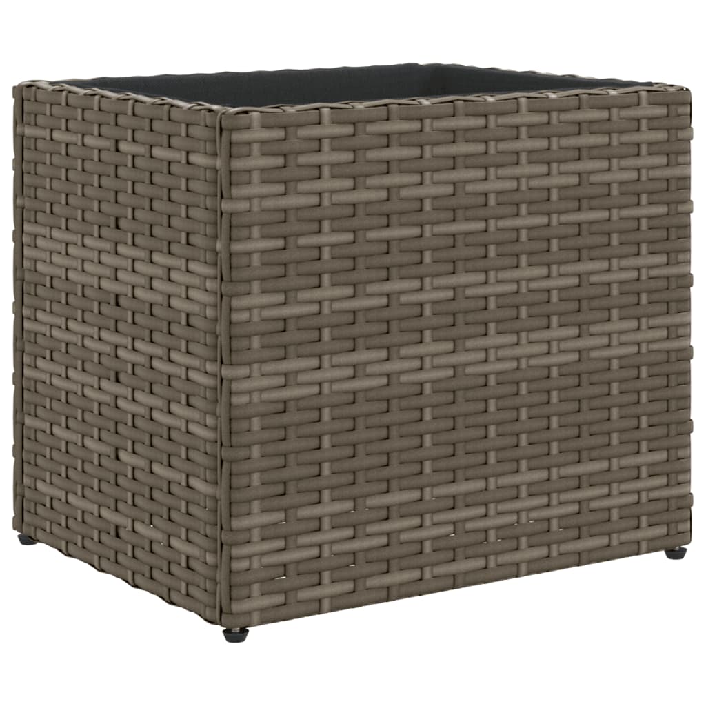 Pflanzkübel Grau 36x30x32 cm Poly Rattan