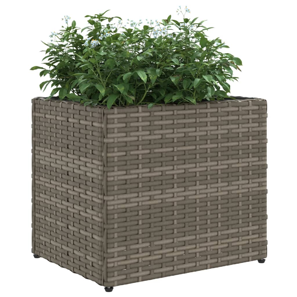 Pflanzkübel Grau 36x30x32 cm Poly Rattan