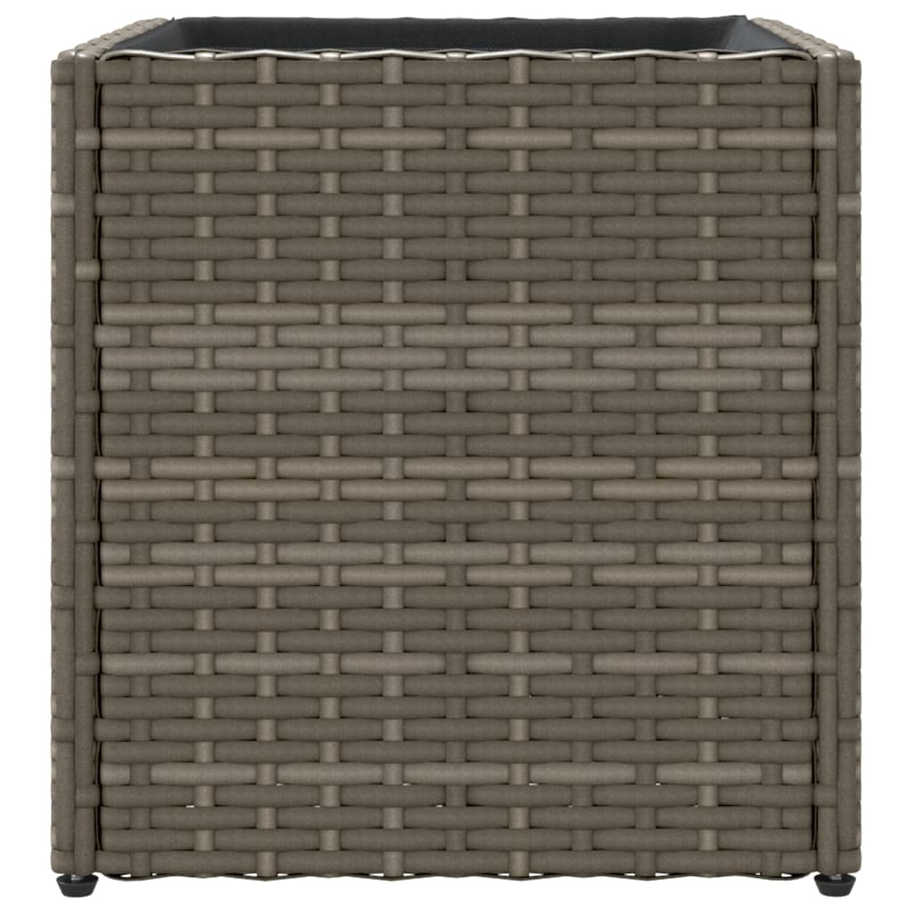 Pflanzkübel Grau 36x30x32 cm Poly Rattan