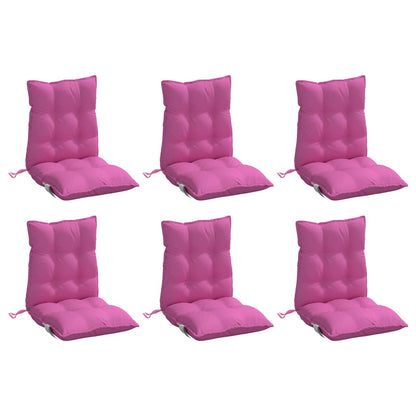 Niedriglehner-Auflagen 6 Stk. Rosa Oxford-Gewebe