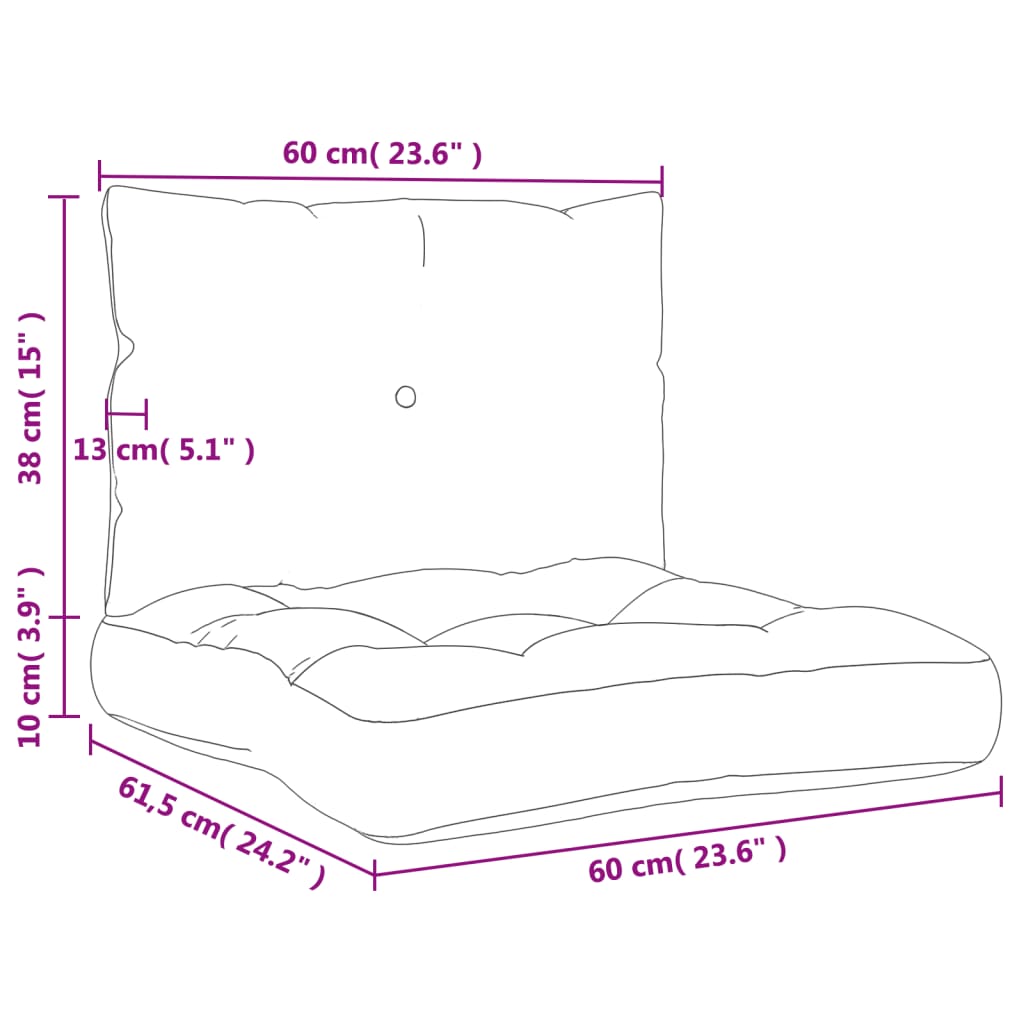 Palettenkissen-Set Marineblau 60x38x13 cm Stoff