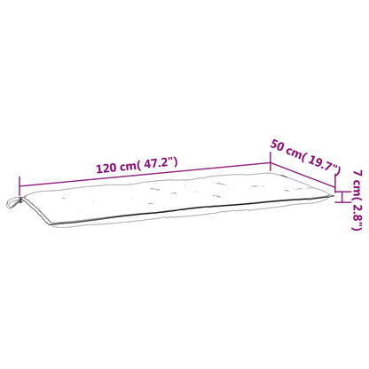 Gartenbank-Auflagen 2 Stk. Blattmuster 120x50x7cm Oxford-Gewebe