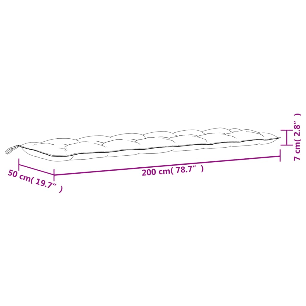 Gartenbank-Auflagen 2 Stk. Blattmuster 200x50x7cm Oxford-Gewebe