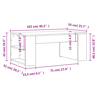 Couchtisch Weiß 102x55x42 cm Holzwerkstoff