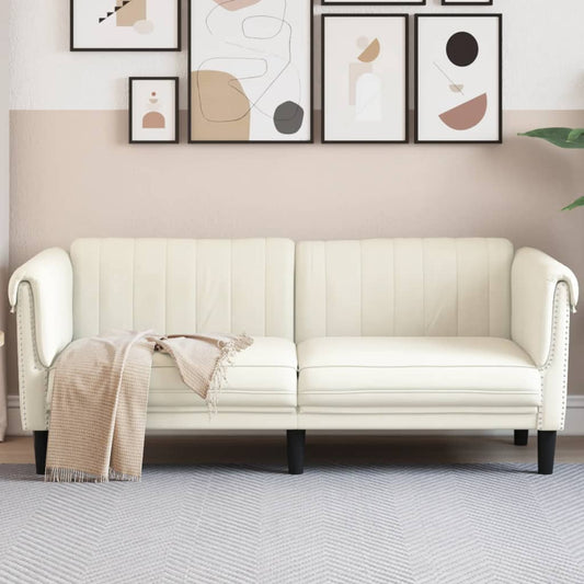 Sofa 2-Sitzer Creme Samt